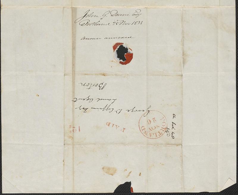 John G. Deane to George Coffin, 25 November 1838