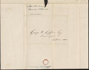Alexander Woodward to George Coffin, 6 September 1841