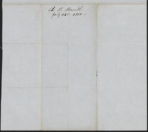 Amos B. Merrill to Samuel Warner, 22 July 1851