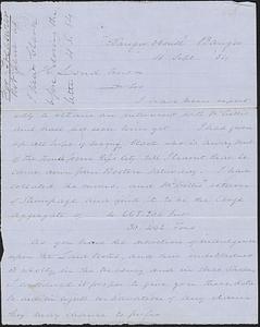 E. Bradbury to J. H. Loud Treasurer of Massachusetts, 4 September 1854