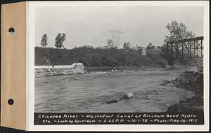 Chicopee River, washed out canal at Bircham Bend hydroelectric station, looking upstream, Springfield, Mass., 2:25 PM, Oct. 1, 1938