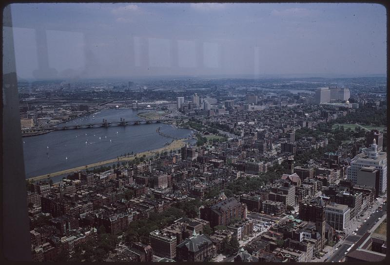 Elevated view of Boston and Charles River