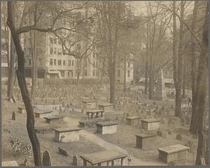 Boston, Massachusetts, Old Granary Burying Ground, looking toward Tremont Street