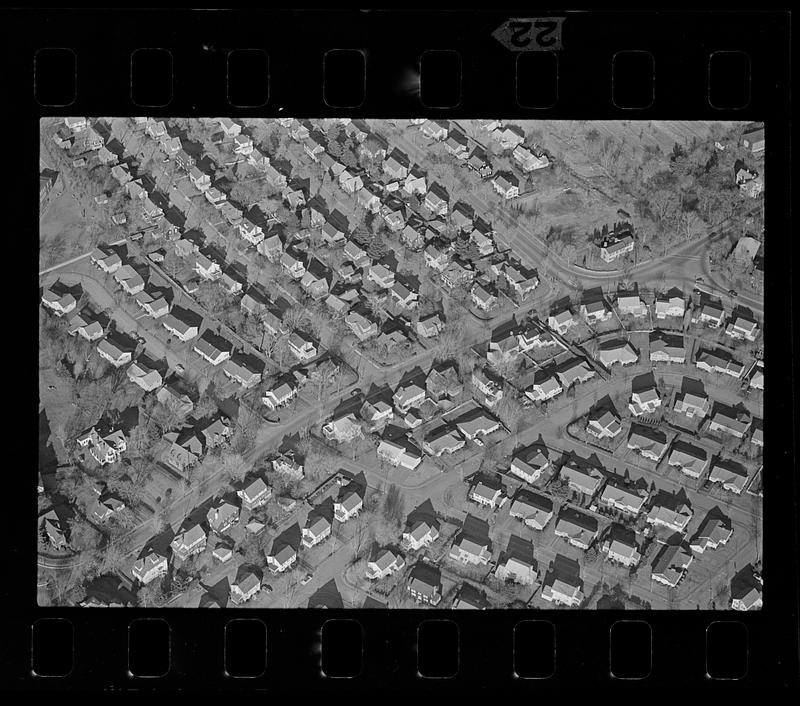 Boston suburban aerial view, Belmont - Digital Commonwealth