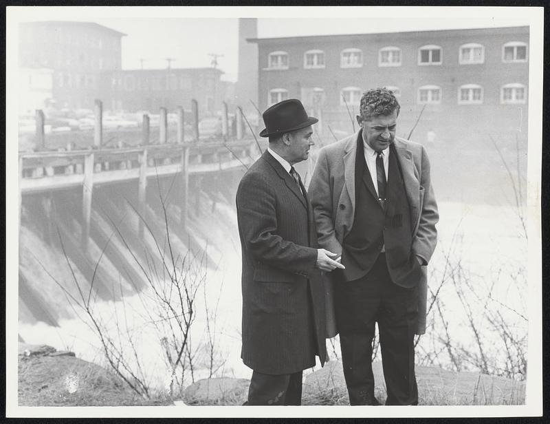 At Whitterton Dam - L to R: - Nicholas Mitchell - Mayor of Fall River + also on Governor's council - and Ben J. Friedman - Mayor of Taunton