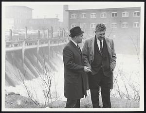 At Whitterton Dam - L to R: - Nicholas Mitchell - Mayor of Fall River + also on Governor's council - and Ben J. Friedman - Mayor of Taunton