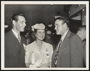 Cronin Visits Convention With Boston Mayor. Joe Cronin (right) manager of the Boston Red Sox, visits the Democratic NAtional Convention in Chicago July 19 as guests of Mayor Maurice J. Tobin of Boston and Mrs. Tobin. Tobin is a delegate-at-large to the convention.