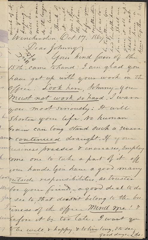 Letter from Zadoc Long to John D. Long, October 17, 1869 - Digital ...
