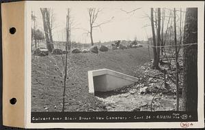 Contract No. 34, Driveways of New Cemetery Development, Ware, culvert over Blair Brook, new cemetery, Ware, Mass., Apr. 28, 1932