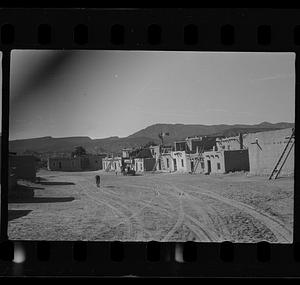 Adobe buildings, likely New Mexico