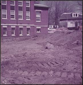 Lawrence Library addition, gas storage tank