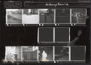Contact sheet with images taken around town and including one of the Boston Garden