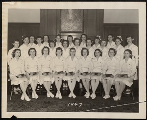 Faulkner Hospital School of Nursing class of 1947 at graduation