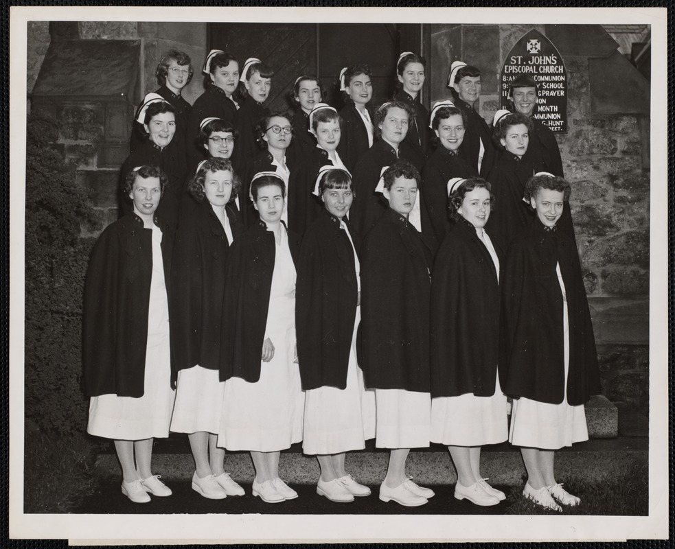 Faulkner Hospital School of Nursing class of 1952 at graduation