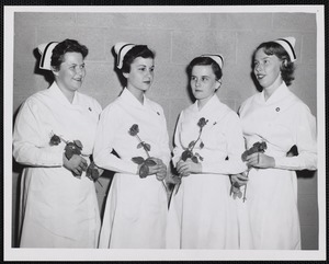 Faulkner Hospital School of Nursing class of 1956 officers at graduation