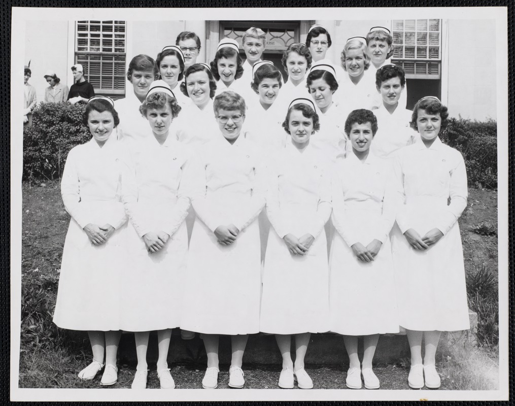 Faulkner Hospital School of Nursing class of 1957 outside