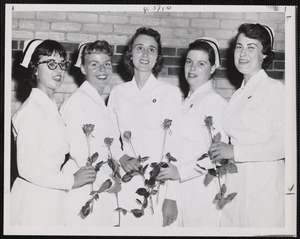 Faulkner Hospital School of Nursing class of 1959 class officers at graduation