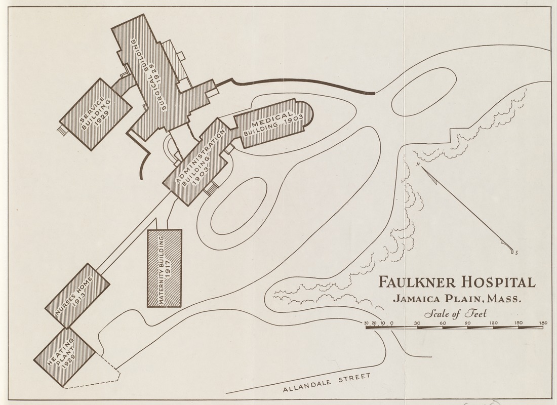 Group plan of Faulkner Hospital buildings
