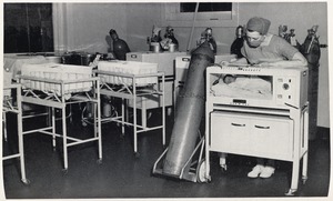 Baby in incubator at Faulkner Hospital