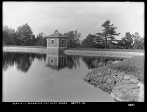 Distribution Department, Northern High Service Bear Hill Reservoir, Reservoir and gatehouse, Stoneham, Mass., Sep. 8, 1903