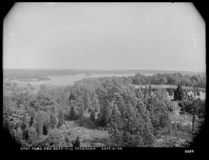 Distribution Department, Northern High Service Bear Hill Reservoir and Low Service Spot Pond Reservoir, Reservoirs, from Bear Hill Observatory, Stoneham, Mass., Sep. 8, 1903