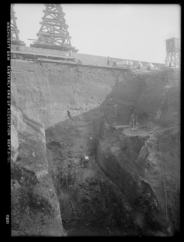 Wachusett Dam, easterly end of excavation, Clinton, Mass., Sep. 8, 1903 ...