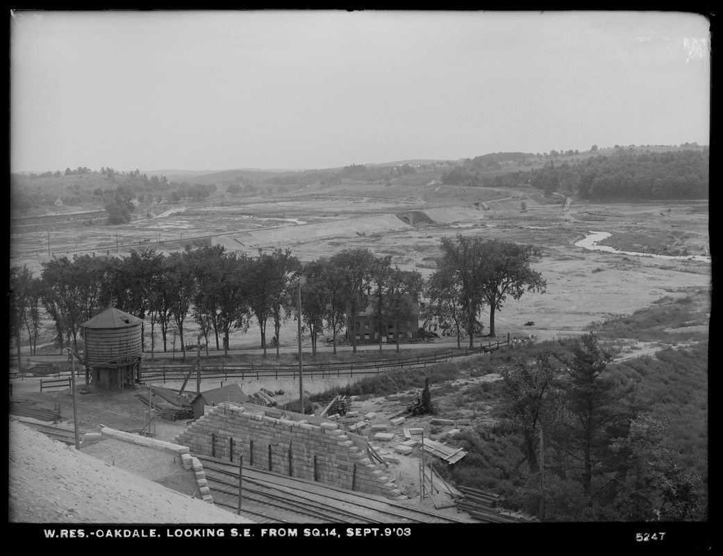 Wachusett Reservoir, looking southeast from square 14, Oakdale, West Boylston, Mass., Sep. 9, 1903
