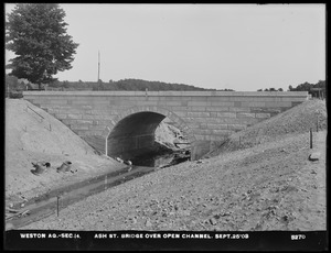 Weston Aqueduct, Section 14, Ash Street Bridge over Open Channel, Weston, Mass., Sep. 25, 1903
