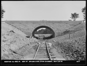 Weston Aqueduct, Section 14, Ash Street Bridge over Open Channel, Weston, Mass., Sep. 25, 1903