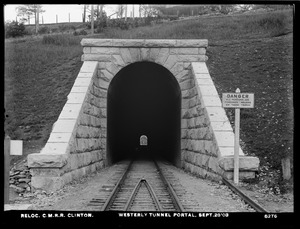 Relocation Central Massachusetts Railroad, westerly tunnel portal, Clinton, Mass., Sep. 28, 1903