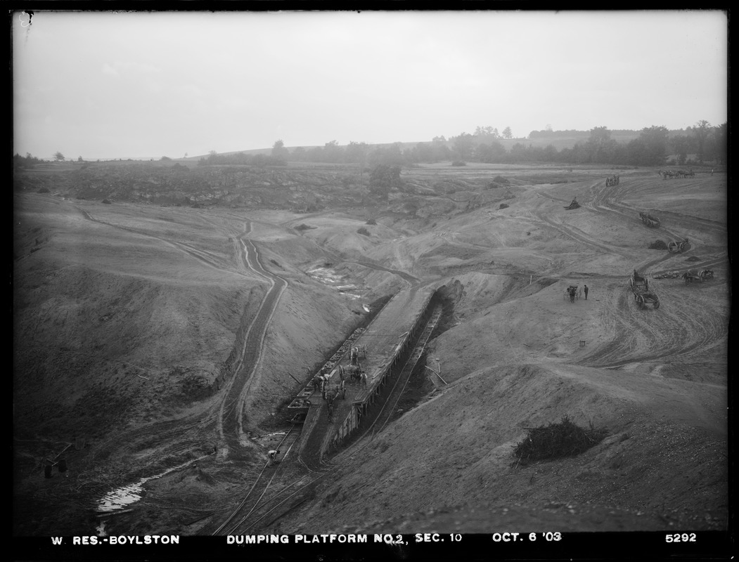 Wachusett Reservoir, Dumping Platform No. 2, Section 10, Boylston, Mass., Oct. 6, 1903