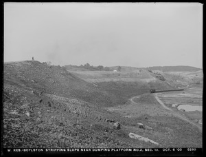 Wachusett Reservoir, stripping slope near Dumping Platform No. 2, Section 10, Boylston, Mass., Oct. 6, 1903