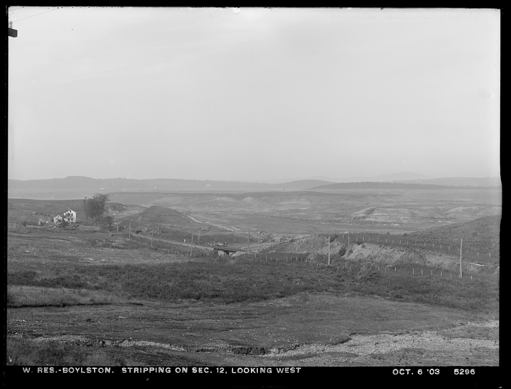Wachusett Reservoir, stripping on Section 12, looking west, Boylston, Mass., Oct. 6, 1903