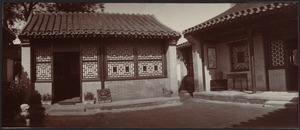 House in Peking, China — Library and Dining Room; passage to private courtyard