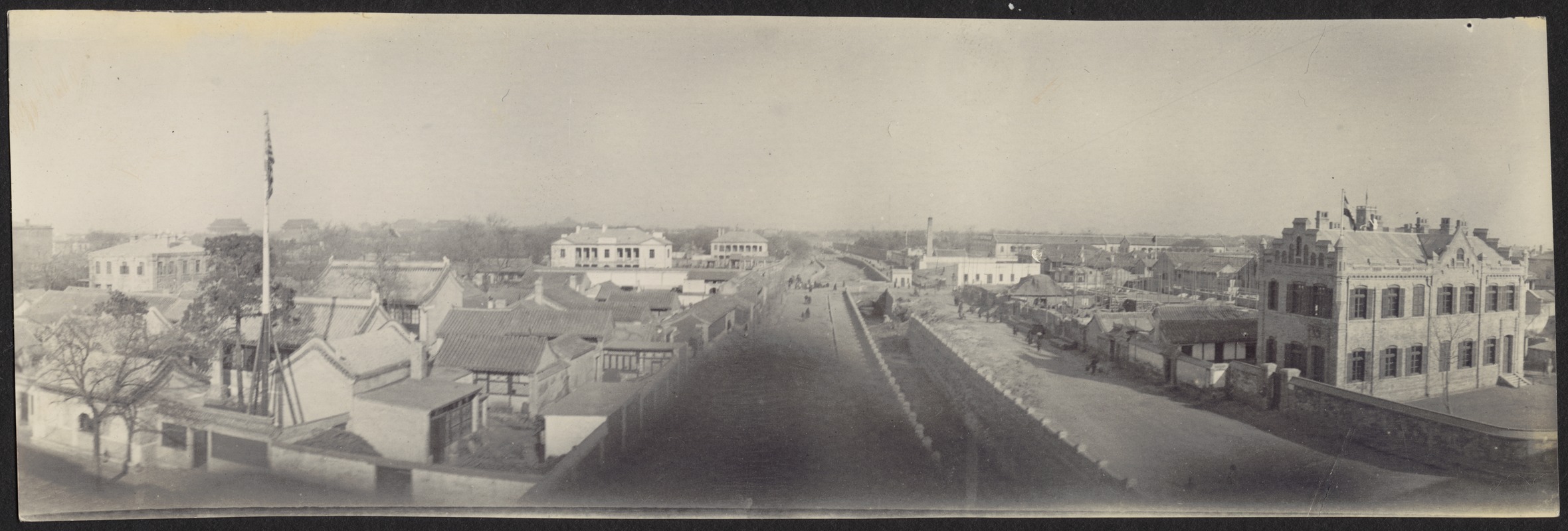 Streets, canal and temporary U.S. Legation (on left)