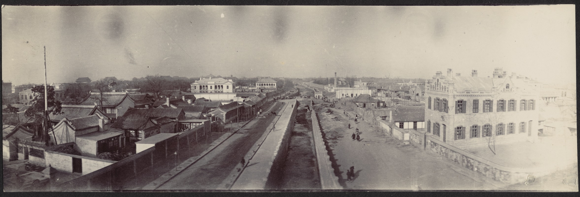 Streets, canal and temporary U.S. Legation (on left)