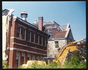 Newton Free Library, Old Main, Centre St. Newton, MA. Razing of the Old Main Library