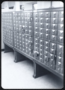 Newton Free Library, Old Main, Centre St. Newton, MA. Card catalog cabinets