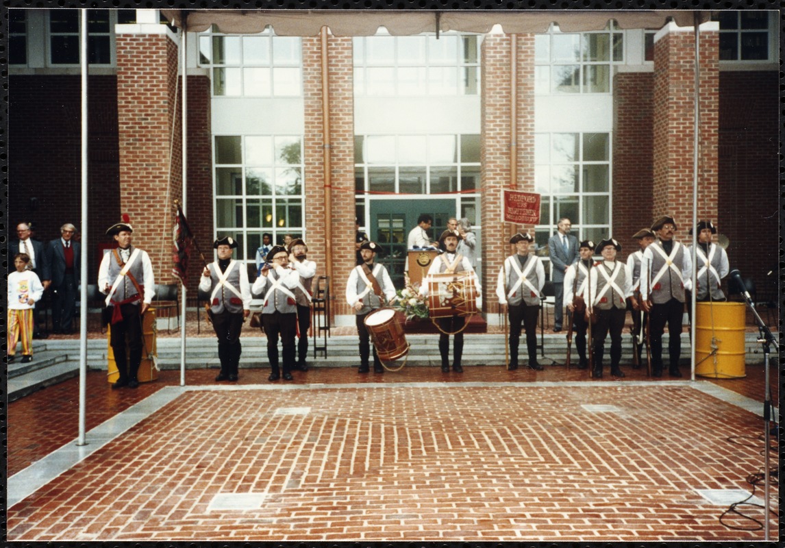 Newton Free Library, 330 Homer St., Newton, MA. Dedication, 9/15/1991. Fife & Drum Corps