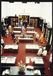 Newton Free Library, 330 Homer St., Newton, MA. Dedication, 9/15/1991. Interior library shots. Patrons
