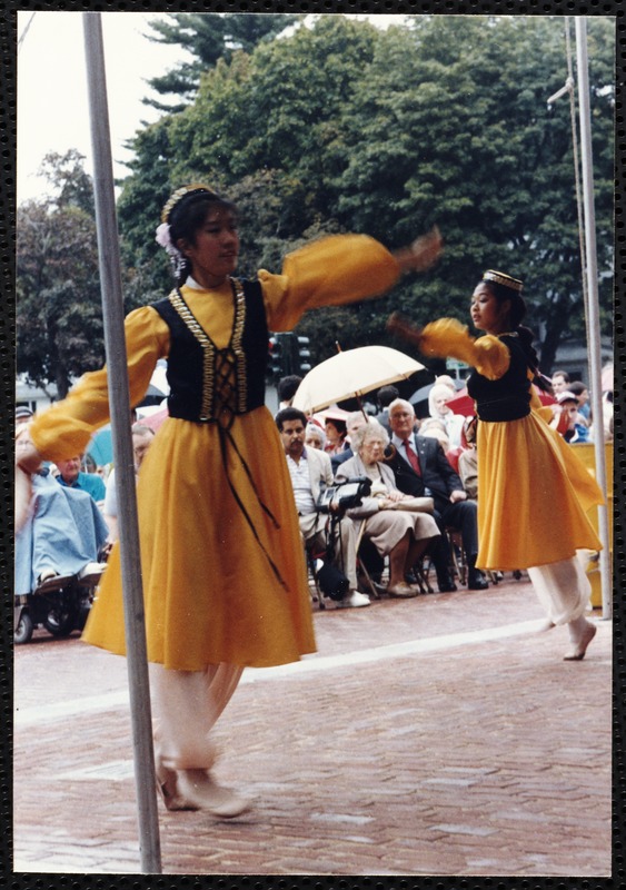 Newton Free Library, 330 Homer St., Newton, MA. Dedication, 9/15/1991. Performers. Chinese dancers