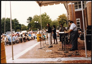Newton Free Library, 330 Homer St., Newton, MA. Dedication, 9/15/1991. Performers. Kidema Band, Israeli music