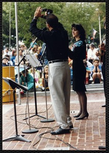 Newton Free Library, 330 Homer St., Newton, MA. Dedication, 9/15/1991. Performers. Kidema Band, Israeli music