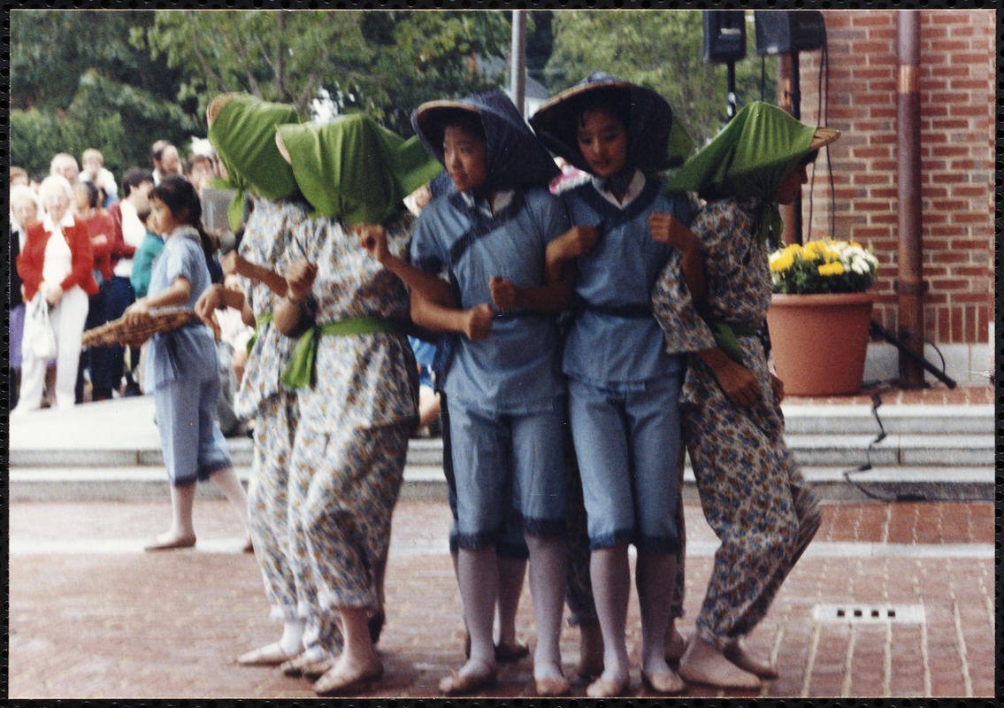 Newton Free Library, 330 Homer St., Newton, MA. Dedication, 9/15/1991. Performers. Jade Lin Chinese Dancers