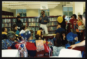 Newton Free Library, 330 Homer St., Newton, MA. Children's Room. Bruce Marcus, storyteller