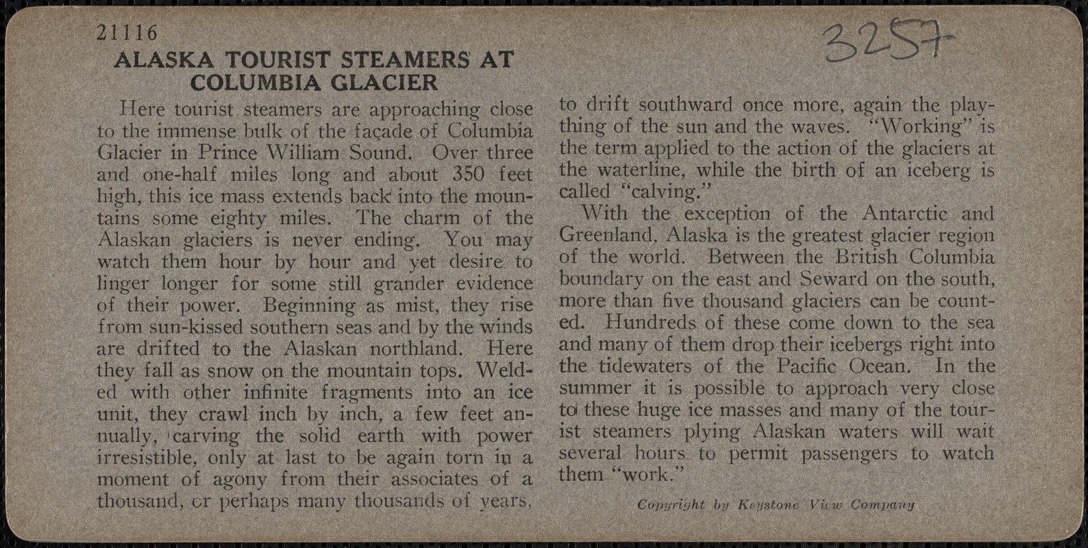 Alaska tourist steamers at Columbia glacier
