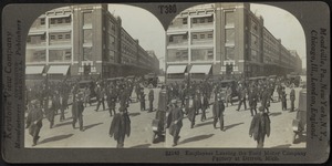 Employees leaving Ford Motor Company Factory, Detroit, Michigan