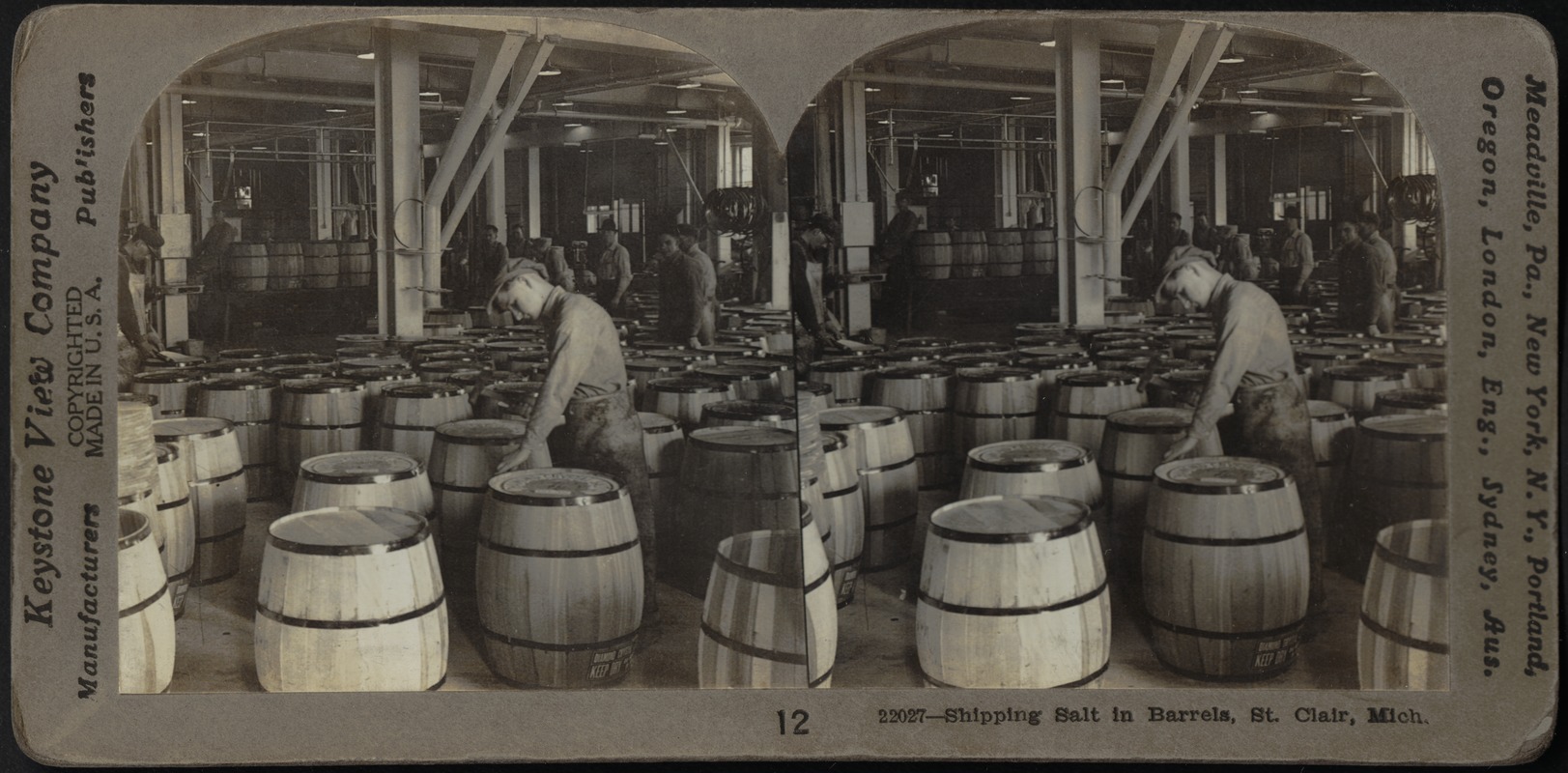 Shipping salt in barrels, St. Clair, Michigan