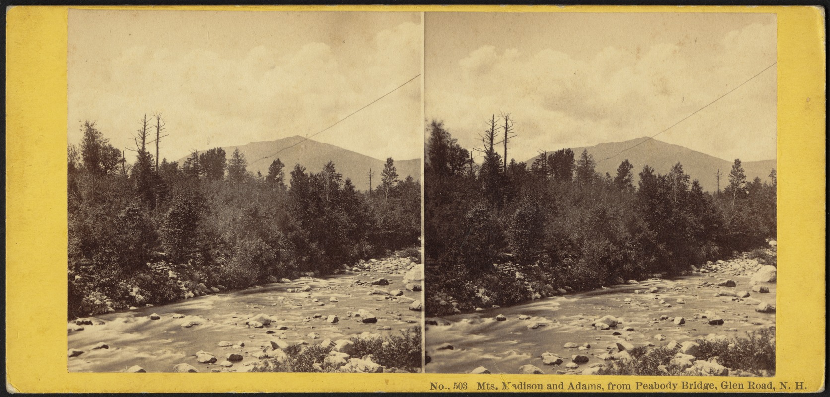 Mts. Madison and Adams, from Peabody Bridge, Glen Road, N.H.