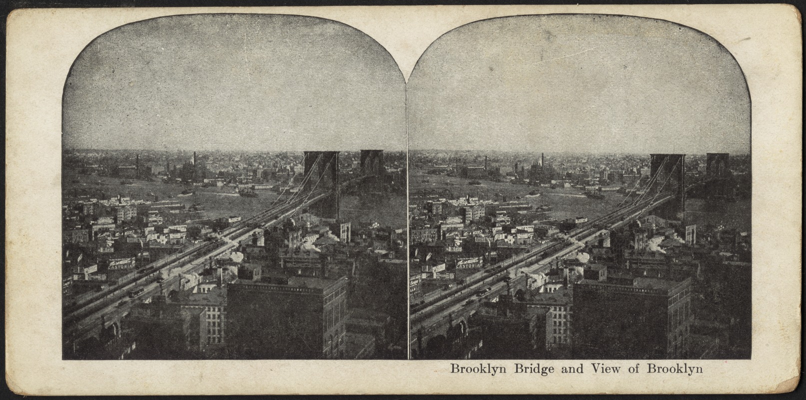 Brooklyn Bridge and view of Brooklyn